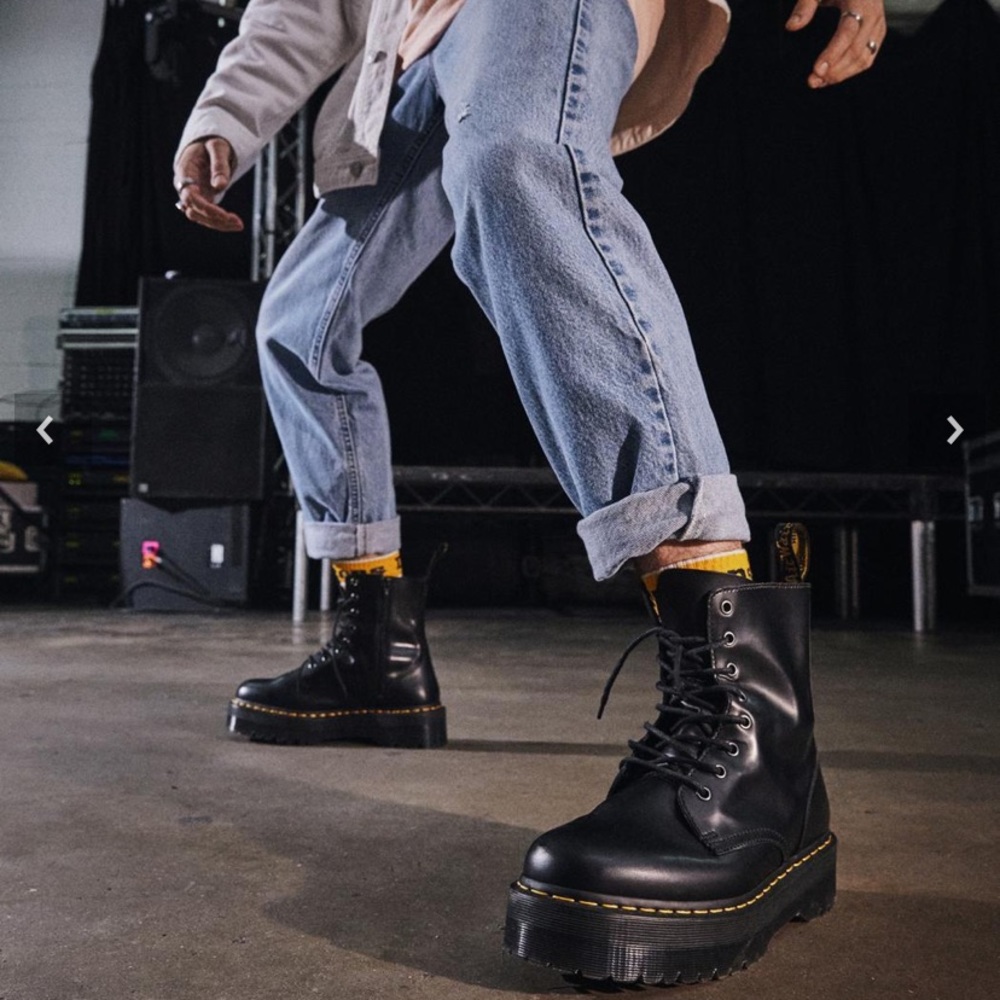 Dr Martens Jadon Flatform Chunky Boots - Like New - Vegan Leather - Size 10
